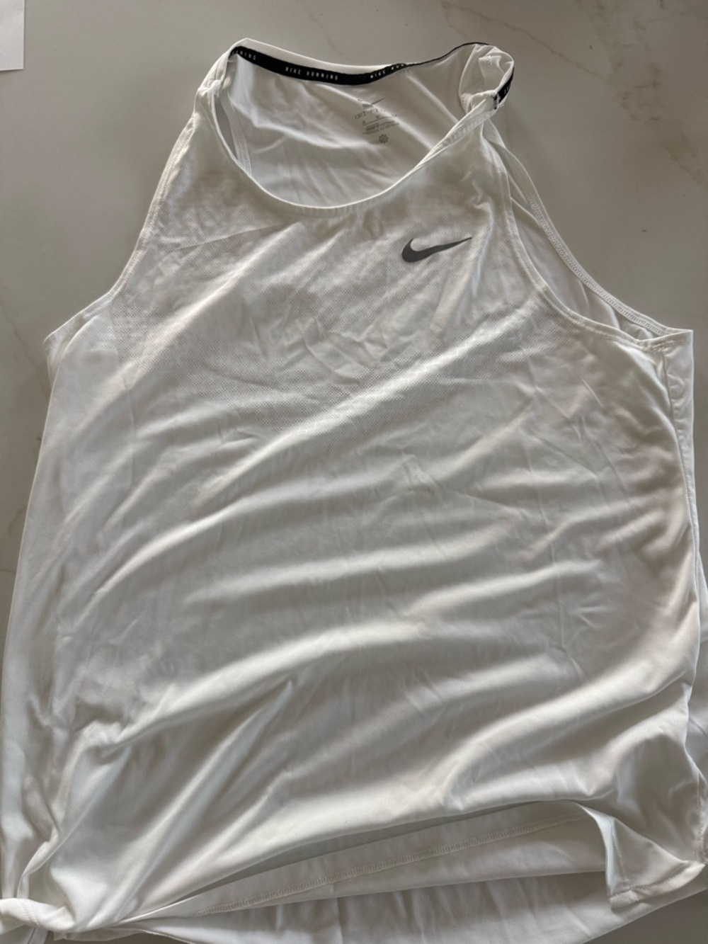 Nike Men’s White Tank Top with Black Swoosh